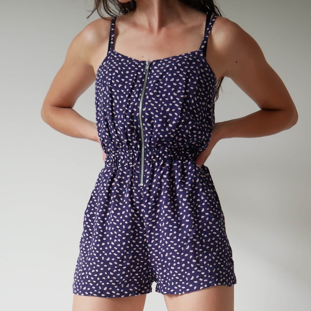 Fun romper with front zipper
